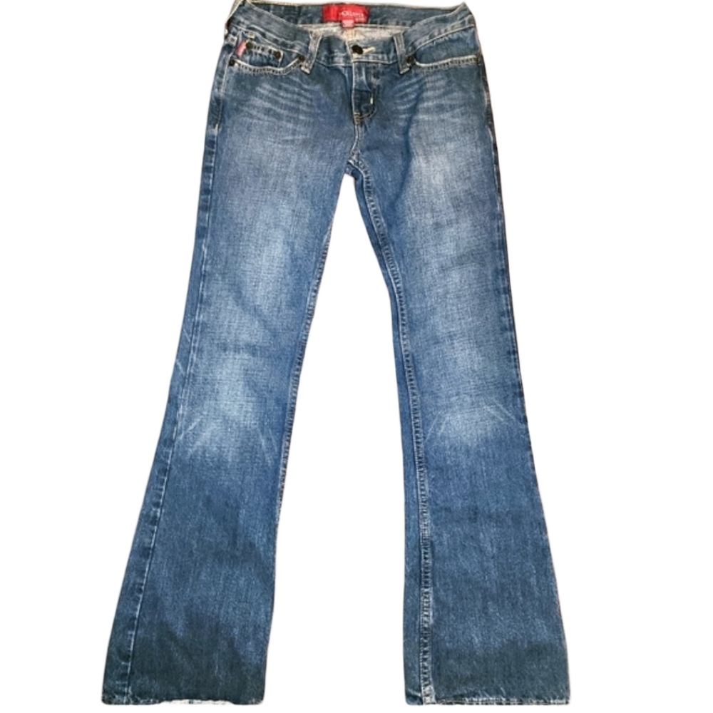 HOLLISTER Y2K Vintage Ultra Low Rise Cali Flare Jeans Boot Cut Classic Sz 1 Jr S